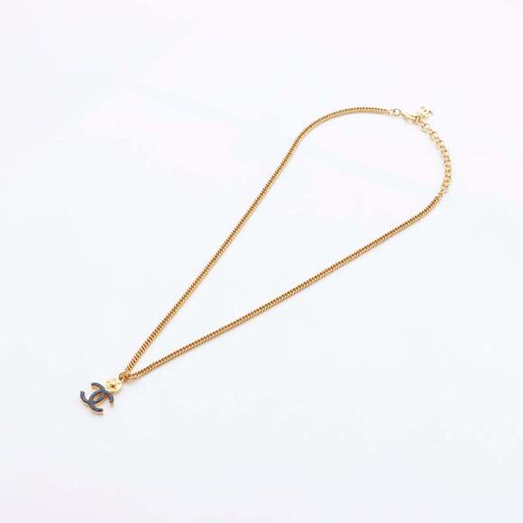 CHANEL Jewelry - CHANEL Blue Logo Necklace